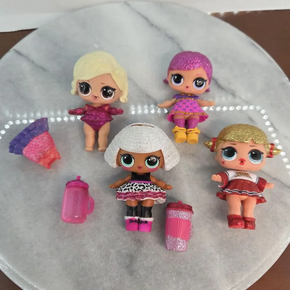 LOL Surprise Glitter Series Dolls Lot Cheer Captain Cozy Babe Accessories Cards